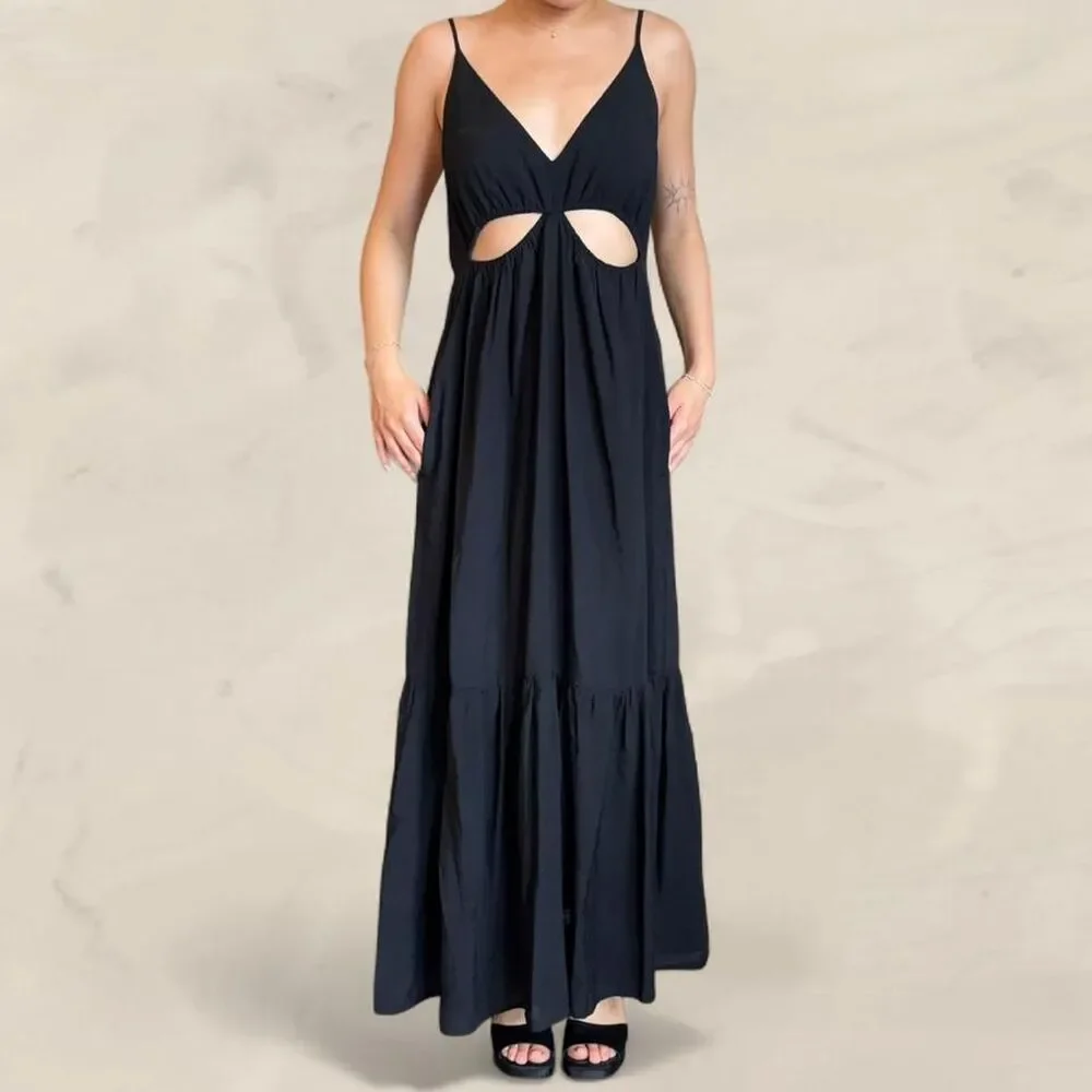 midi ruched bodycon dress FLORAL Neck:16 95% Nylon Collection:Korestone Women's Embroidered Black Dress